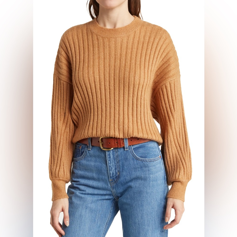 NWT Sophie Rue Camel ribbed cropped sweater, XS